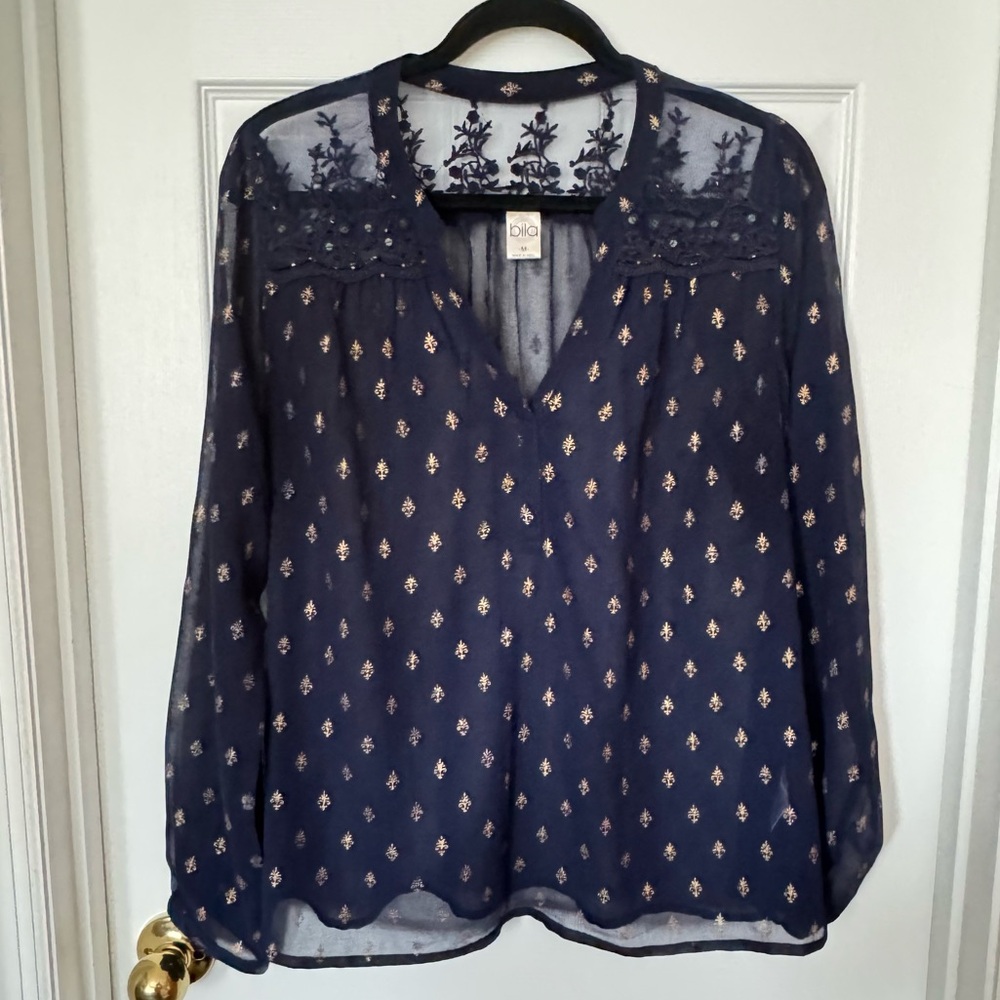 Bila Sheer Blouse Sz M